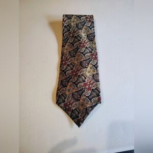 Metropolitan Museum of Art Silk Tie Red Gold Abstract